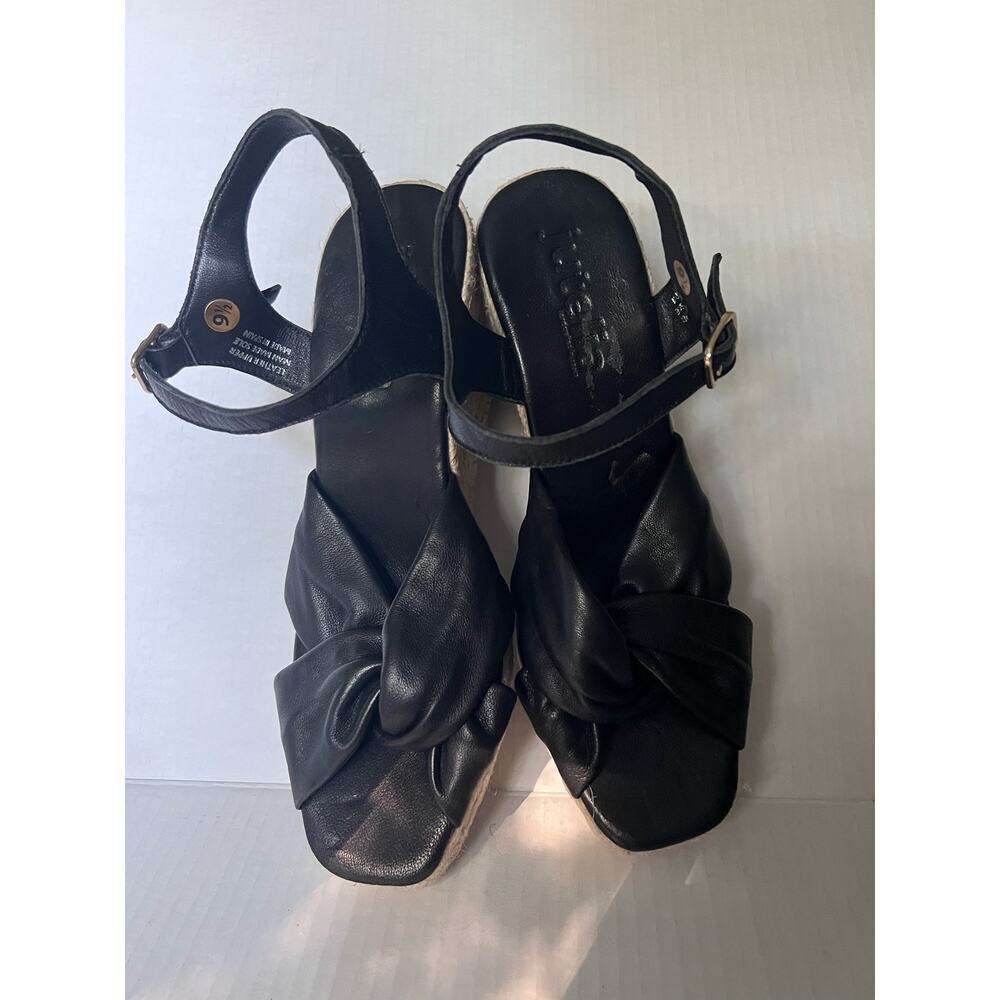 Jutelia made in Spain Leather Upper Twist
Raffia Wedge espadrille Sandals sz 9 - Picture 7 of 12